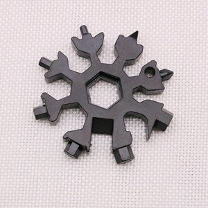 18-in-1 Pocket Multi Tool Keychain Snow Flake Steel Flat Cross Household Hand